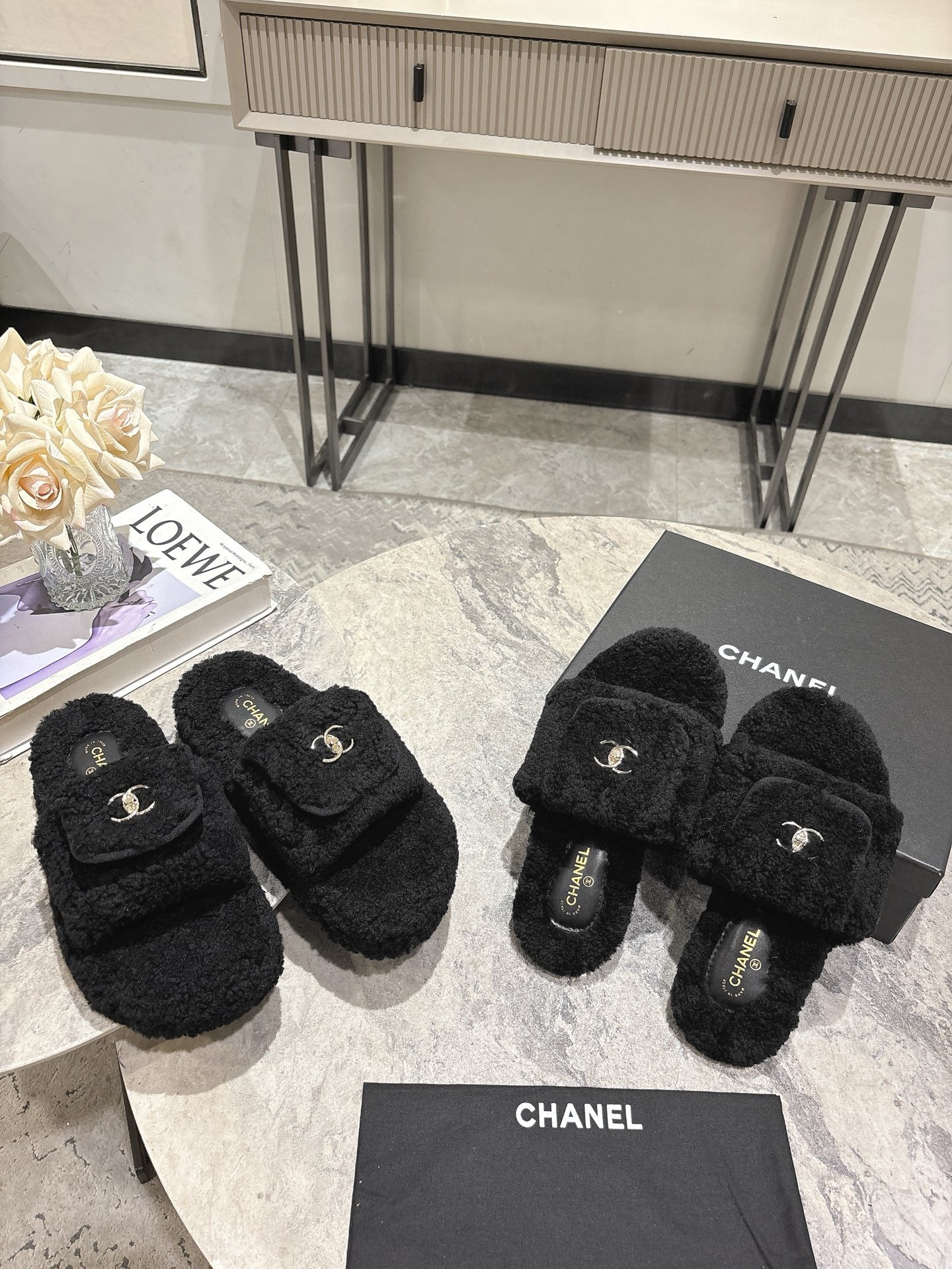 C 25fw new pocket woolen slippers(KHAKI/BEIGI/BLACK/WHITE)