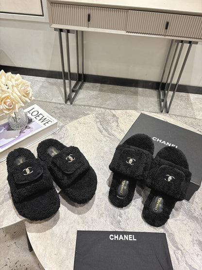 C 25fw new pocket woolen slippers(KHAKI/BEIGI/BLACK/WHITE)