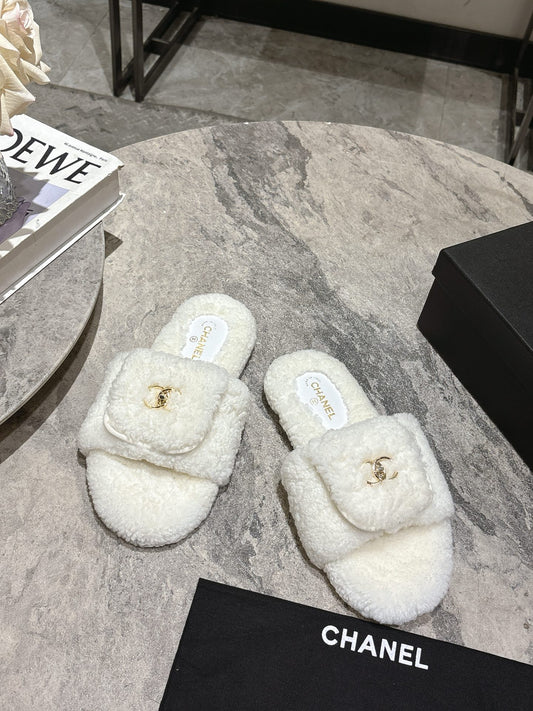 C 25fw new pocket woolen slippers(KHAKI/BEIGI/BLACK/WHITE)