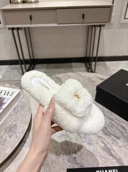 C 25fw new pocket woolen slippers(KHAKI/BEIGI/BLACK/WHITE)