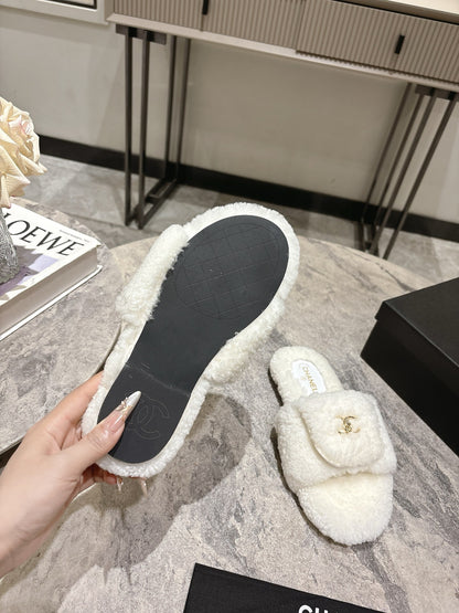 C 25fw new pocket woolen slippers(KHAKI/BEIGI/BLACK/WHITE)