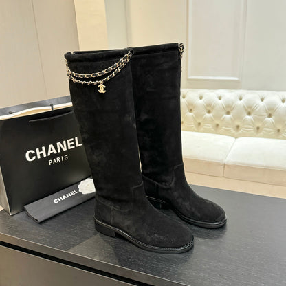 C 25B new chain boots suede boots(KHAKI/PURPLE/BROWN/BLACK)