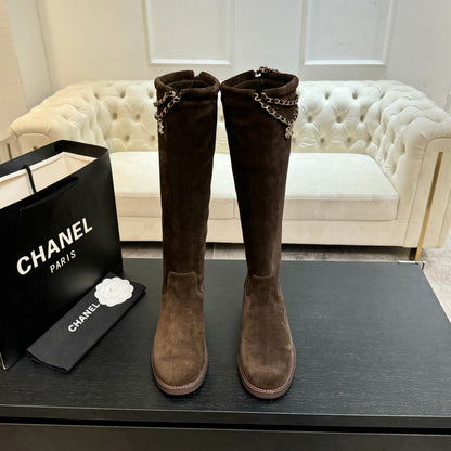 C 25B new chain boots suede boots(KHAKI/PURPLE/BROWN/BLACK)