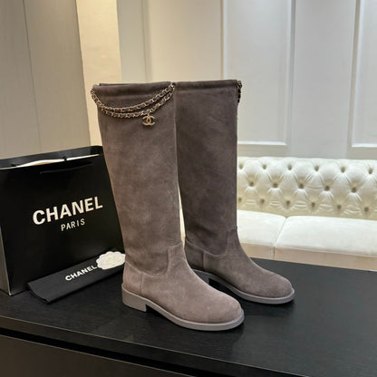 C 25B new chain boots suede boots(KHAKI/PURPLE/BROWN/BLACK)