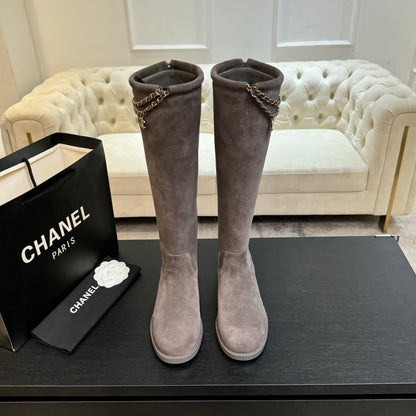C 25B new chain boots suede boots(KHAKI/PURPLE/BROWN/BLACK)