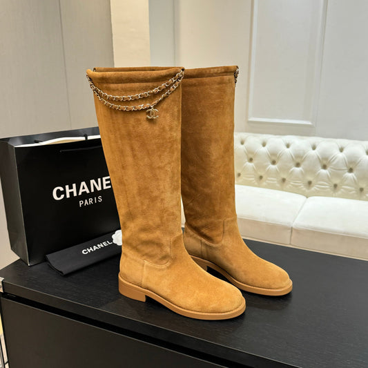 C 25B new chain boots suede boots(KHAKI/PURPLE/BROWN/BLACK)