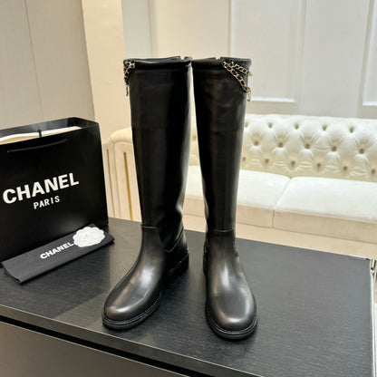 C 25B new chain leather boots