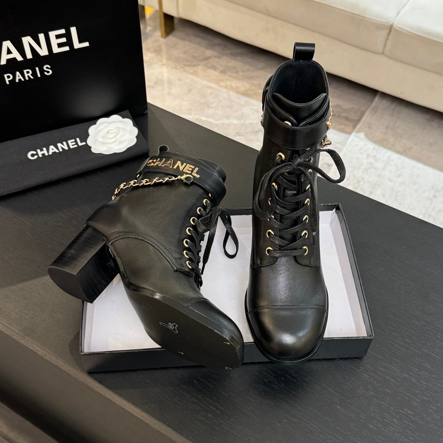 C 25 new butterfly bow short boots(KHAKI/BLACK)