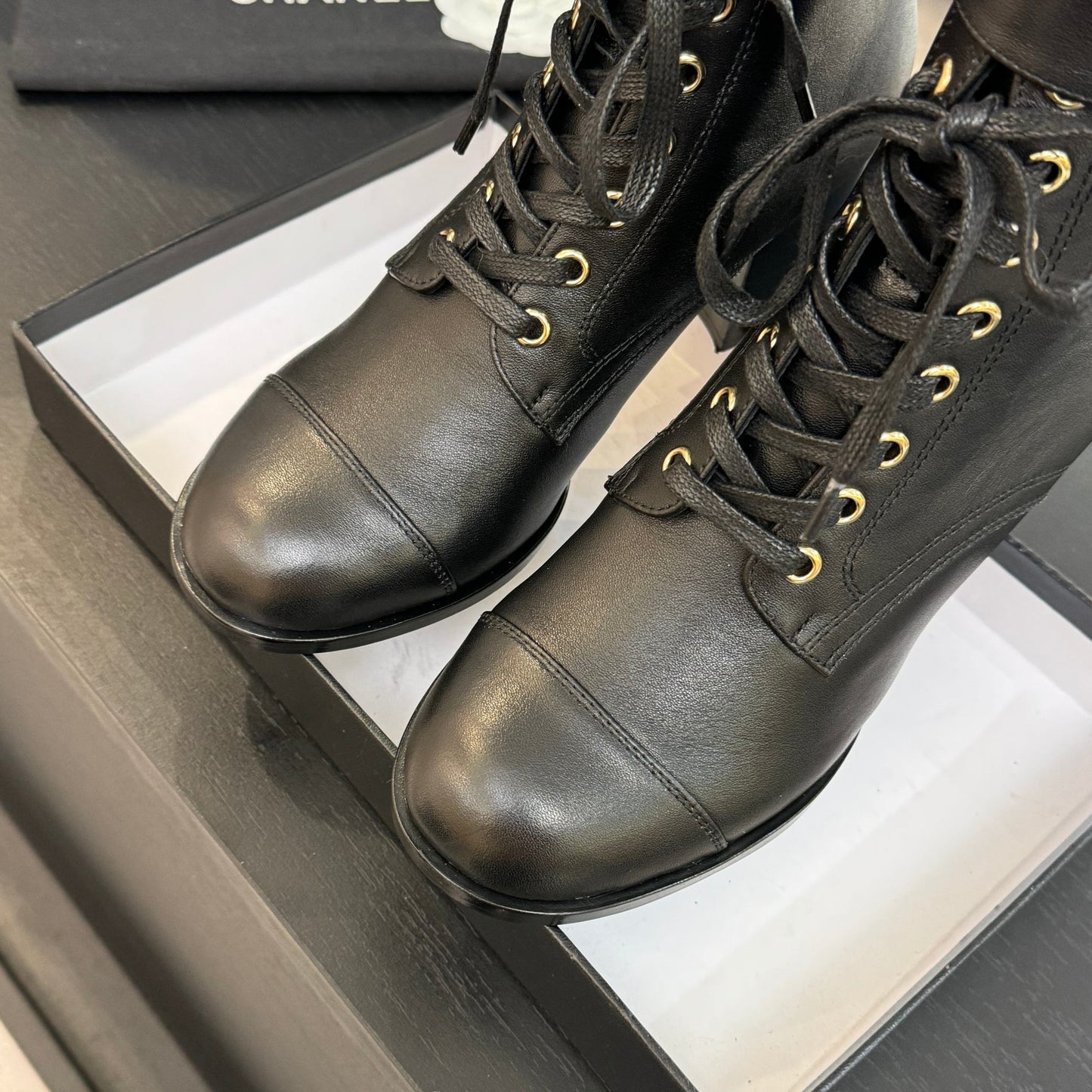 C 25 new butterfly bow short boots(KHAKI/BLACK)