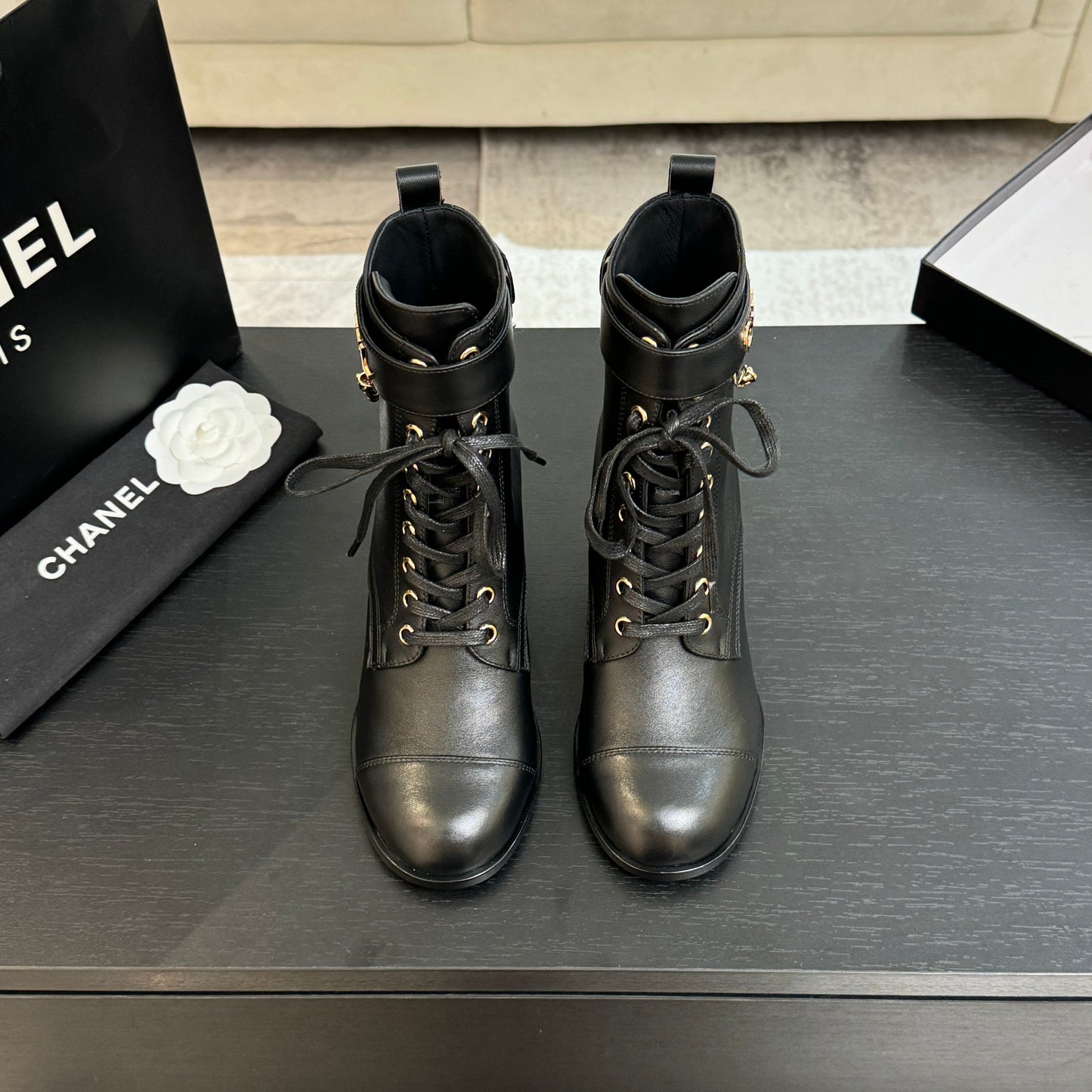C 25 new butterfly bow short boots(KHAKI/BLACK)
