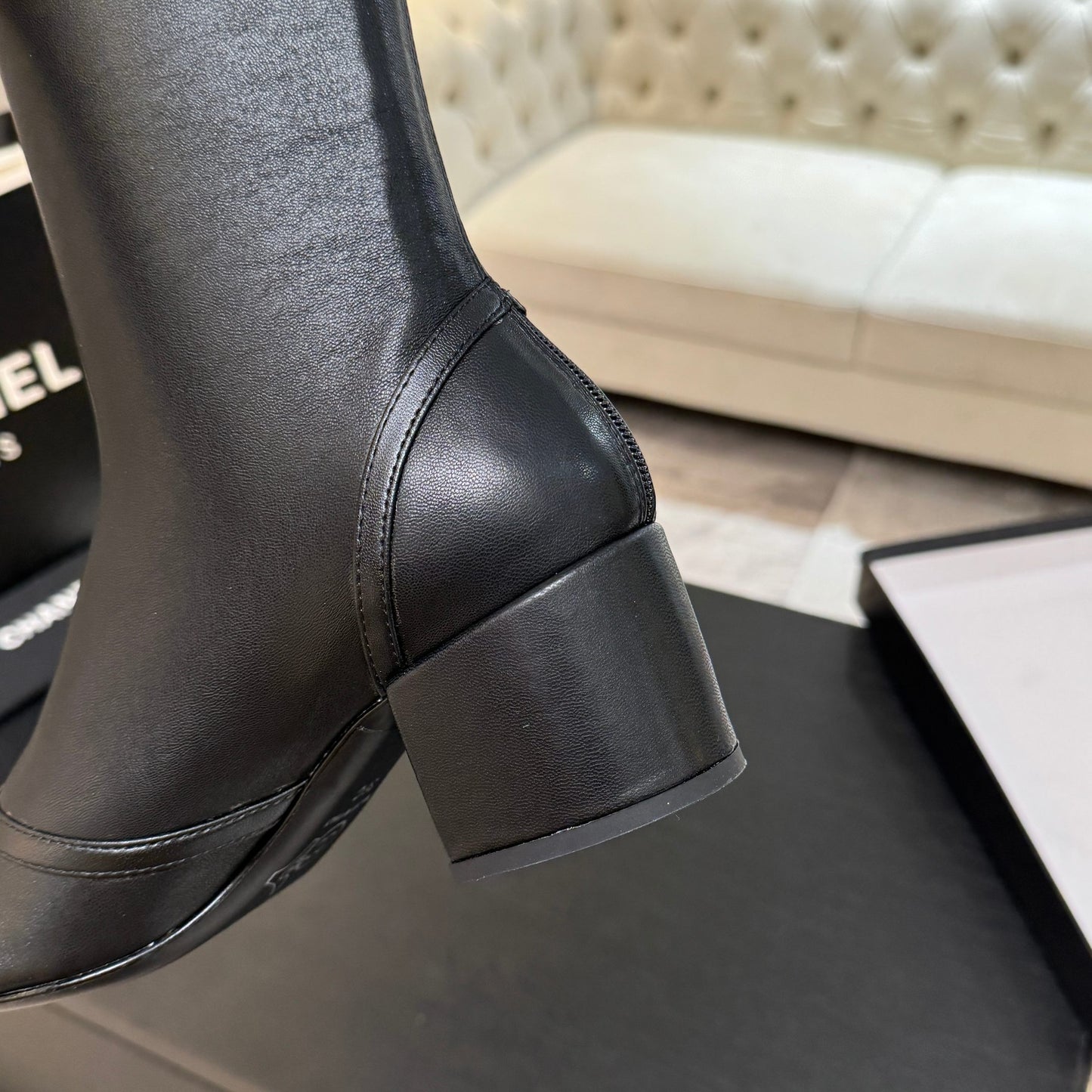 C 25 new butterfly bow high-heeled boots（WHITE/BLACK）
