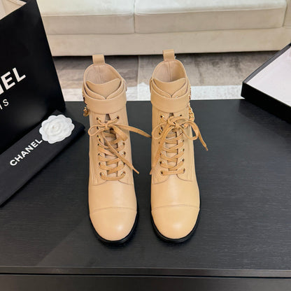 C 25fw high-end handmade workshop series short boots(KHAKI/WHITE)