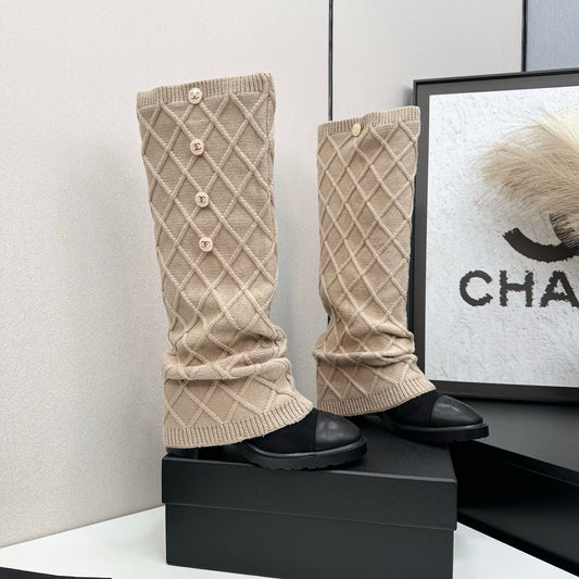 C 25 Knitted wool sheepskin boots（BLACK/BEIGI/BROWN）