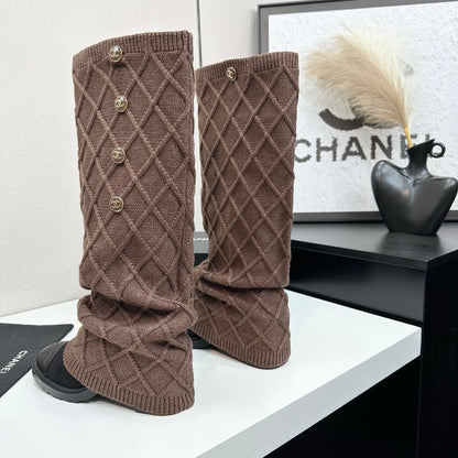 C 25 Knitted wool sheepskin boots（BLACK/BEIGI/BROWN）