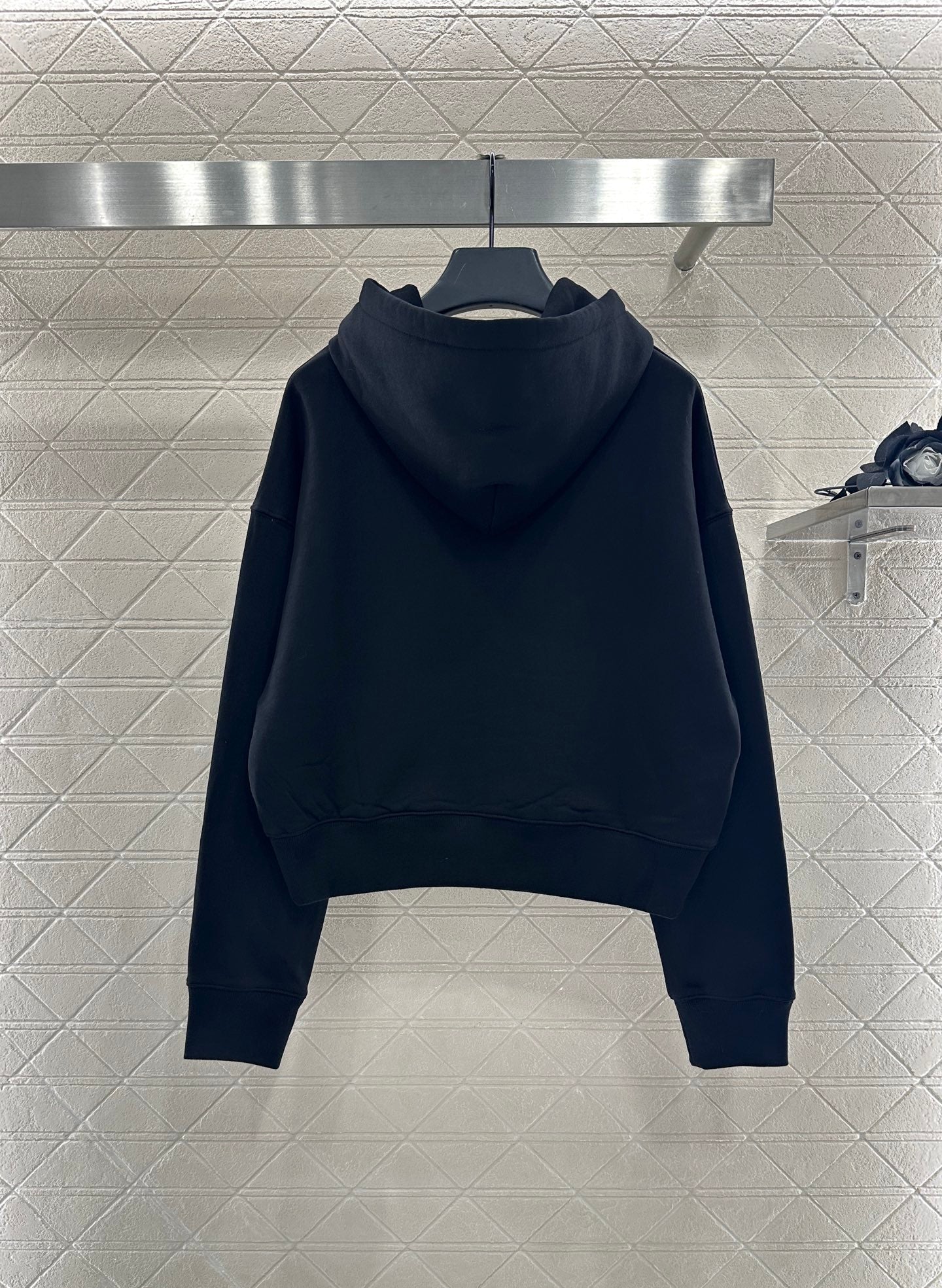 Gu 25 Hooded lettering cotton sweatshirt（WHITE/BLACK）