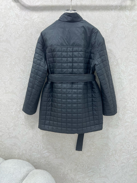 He 25 Stand up collar zipper medium length nylon cotton jacket