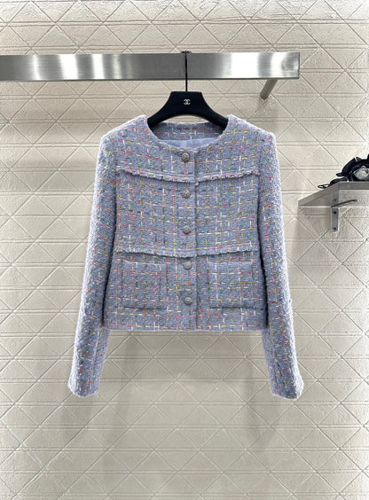 Di 25 Round neck woven wool short jacket+half skirt set