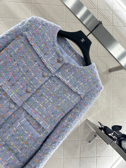 Di 25 Round neck woven wool short jacket+half skirt set
