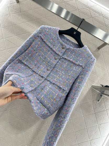 Di 25 Round neck woven wool short jacket+half skirt set