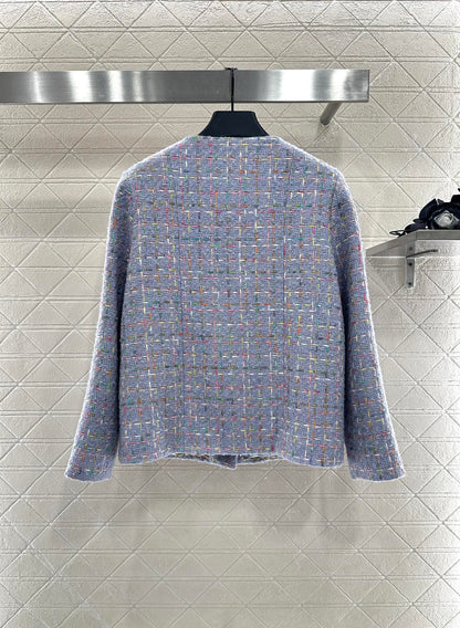 Di 25 Round neck woven wool jacket+half skirt set