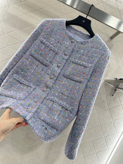 Di 25 Round neck woven wool jacket+half skirt set