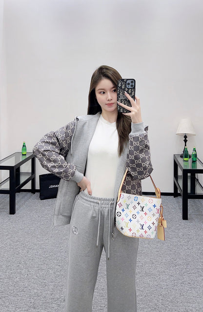 Gu 25 Double sided hooded jacket+long pants pure cotton set