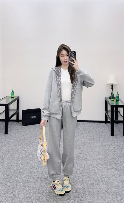 Gu 25 Double sided hooded jacket+long pants pure cotton set