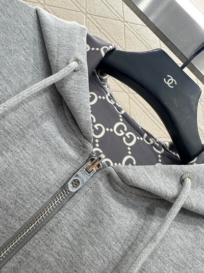 Gu 25 Double sided hooded jacket+long pants pure cotton set