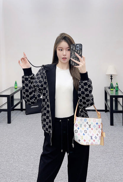 Gu 25 Double sided hooded jacket+long pants pure cotton set