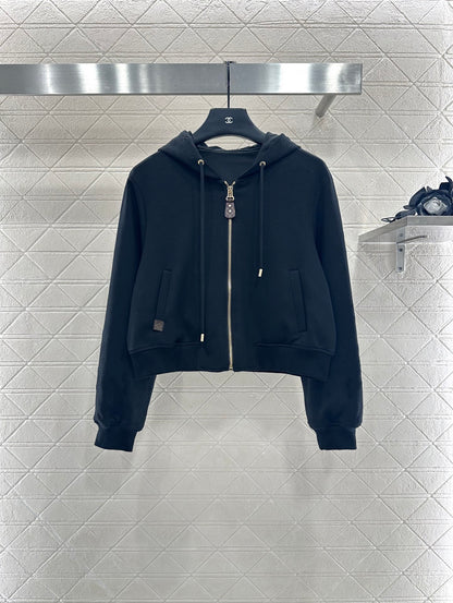 L 25 Hooded dark patterned logo jacket+pants set