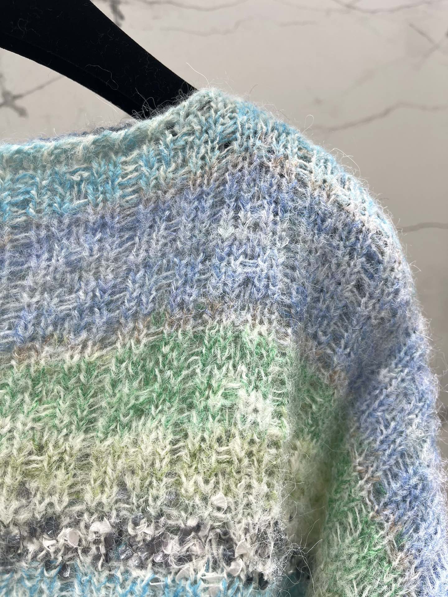 C 25 Gradient-panel mohair loose sweater