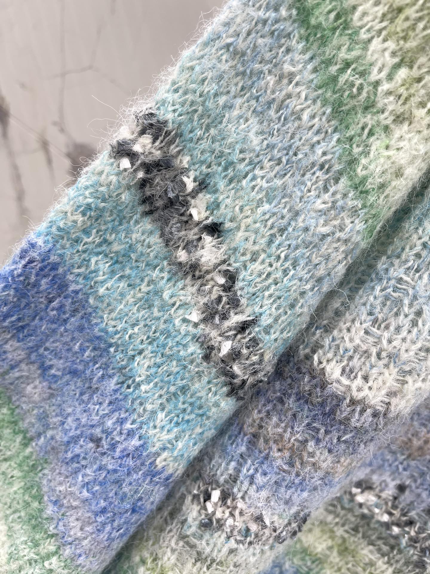 C 25 Gradient-panel mohair loose sweater