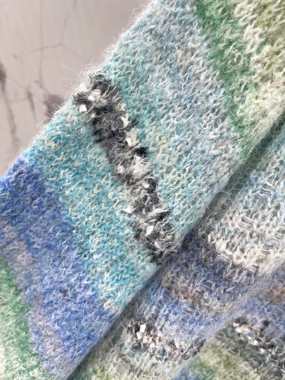 C 25 Gradient-panel mohair loose sweater