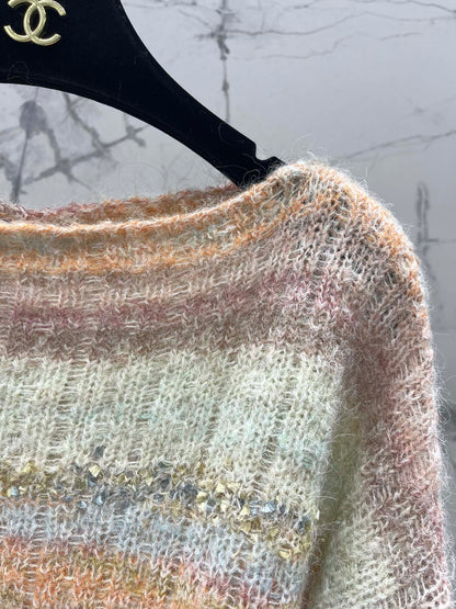 C 25 Gradient-panel mohair loose sweater