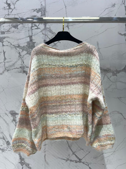 C 25 Gradient-panel mohair loose sweater