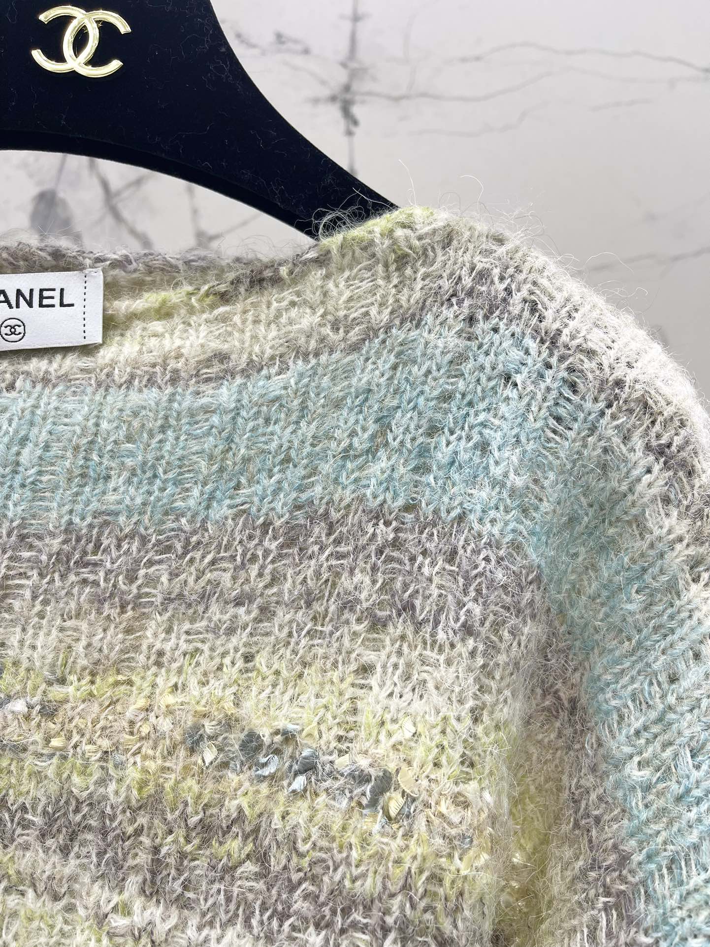 C 25 Gradient-panel mohair loose sweater