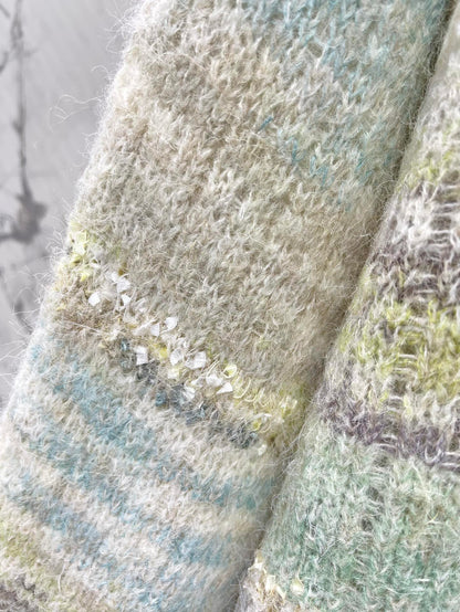 C 25 Gradient-panel mohair loose sweater