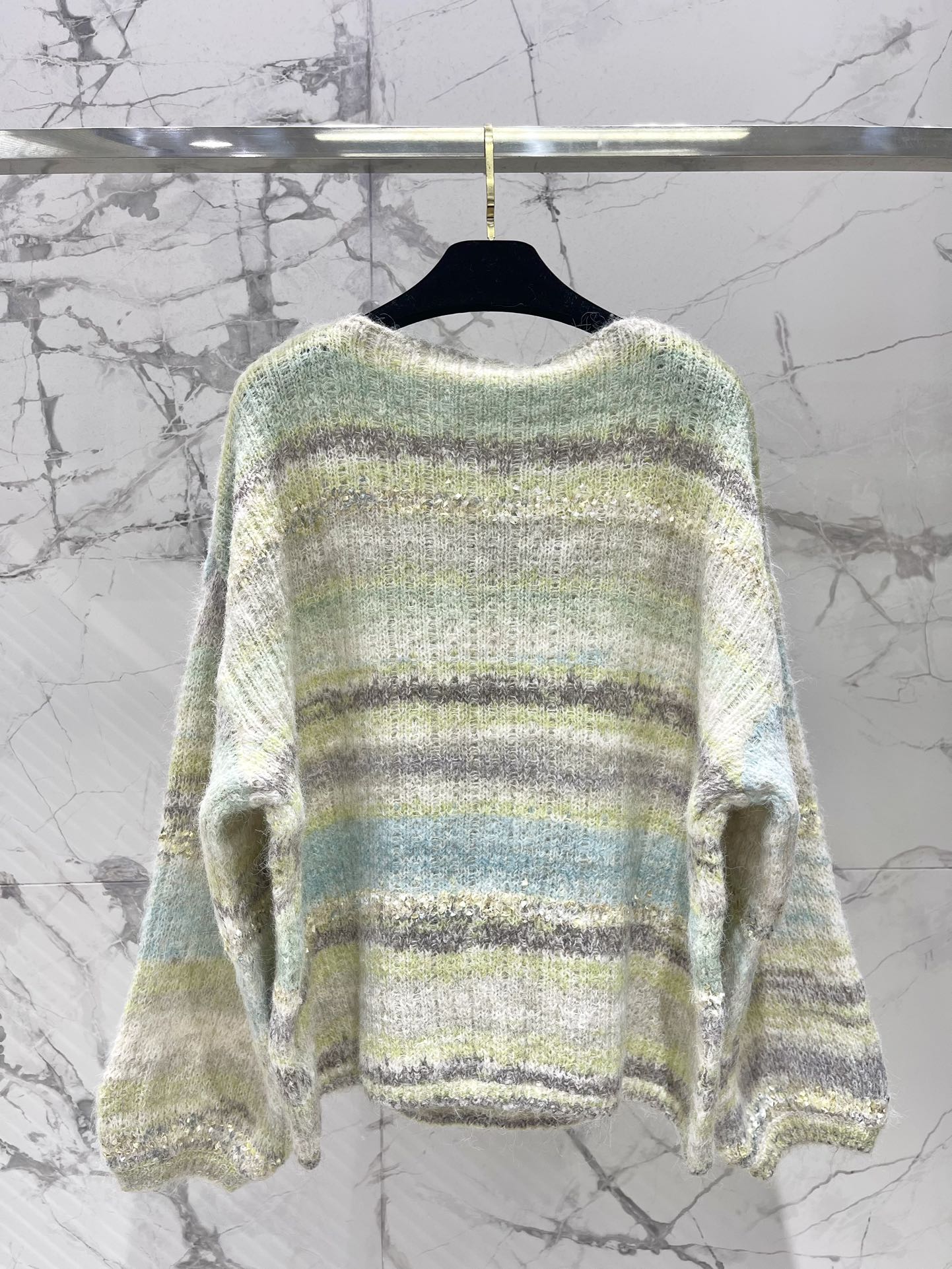 C 25 Gradient-panel mohair loose sweater