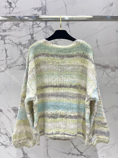 C 25 Gradient-panel mohair loose sweater