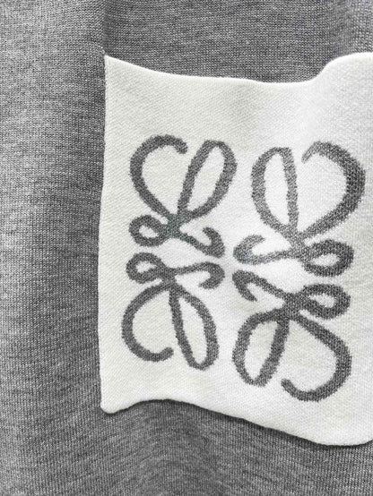 Lo 25 New Loose Cotton Blend Puzzle Pocket Knit wool Sweater