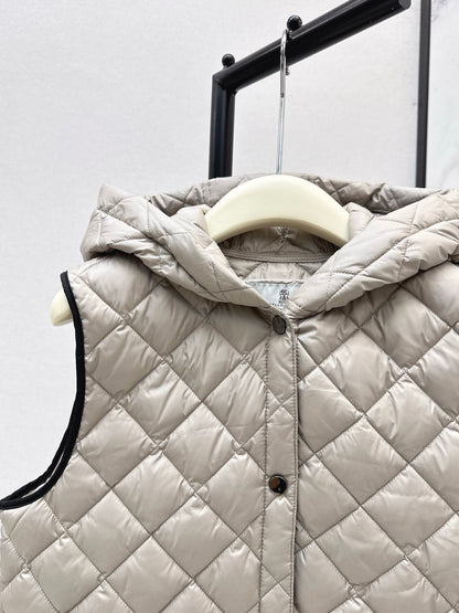 Bru 25 New Diamond Hooded Down Vest Jacket