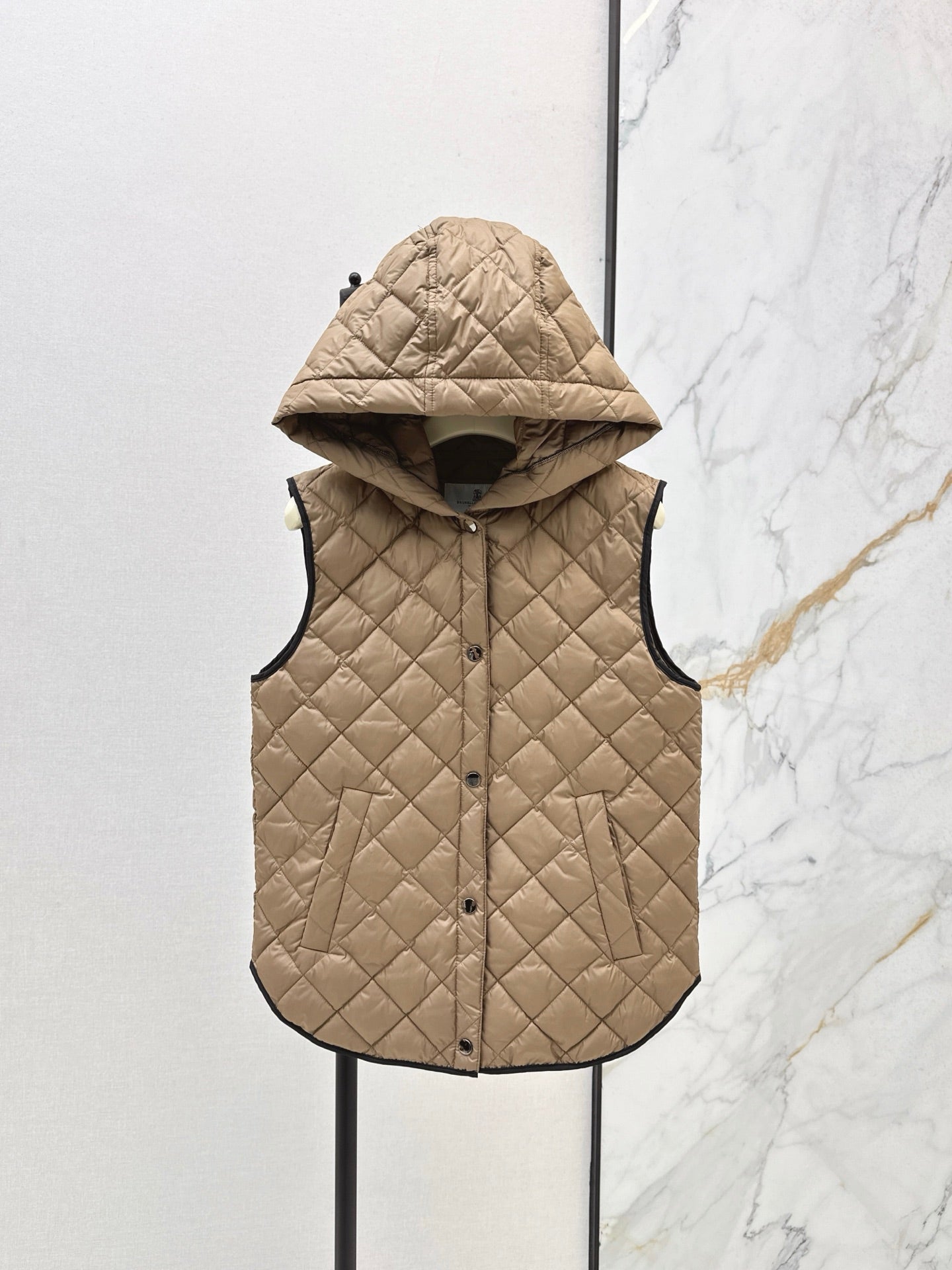 Bru 25 New Diamond Hooded Down Vest Jacket
