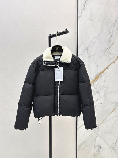 C 25 New Stand Collar Down Jacket (White/Black)