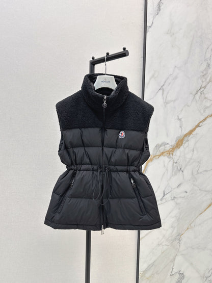 Mon 25 New environmentally friendly lambswool down jacket vest(White/Black)