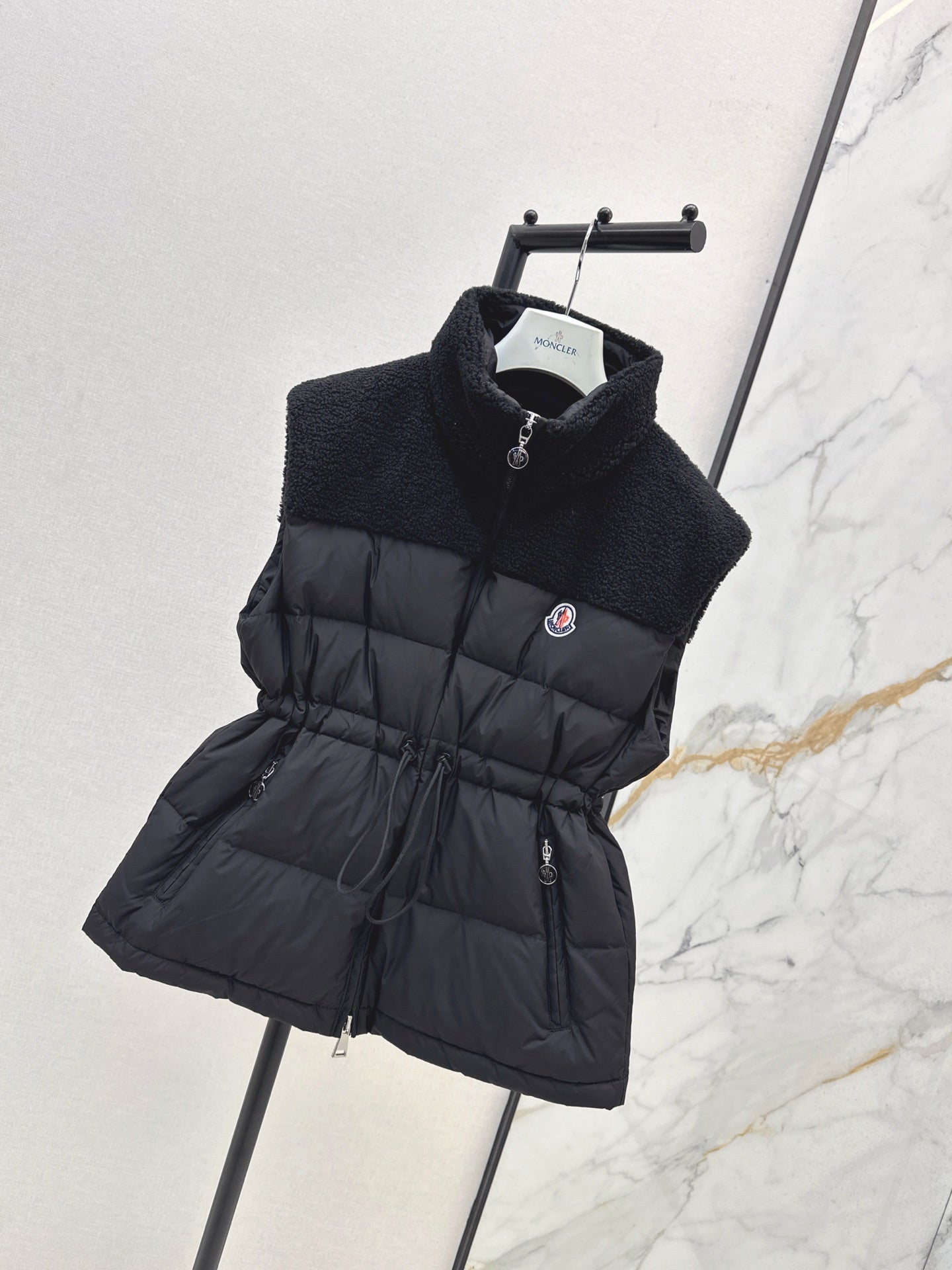 Mon 25 New environmentally friendly lambswool down jacket vest(White/Black)