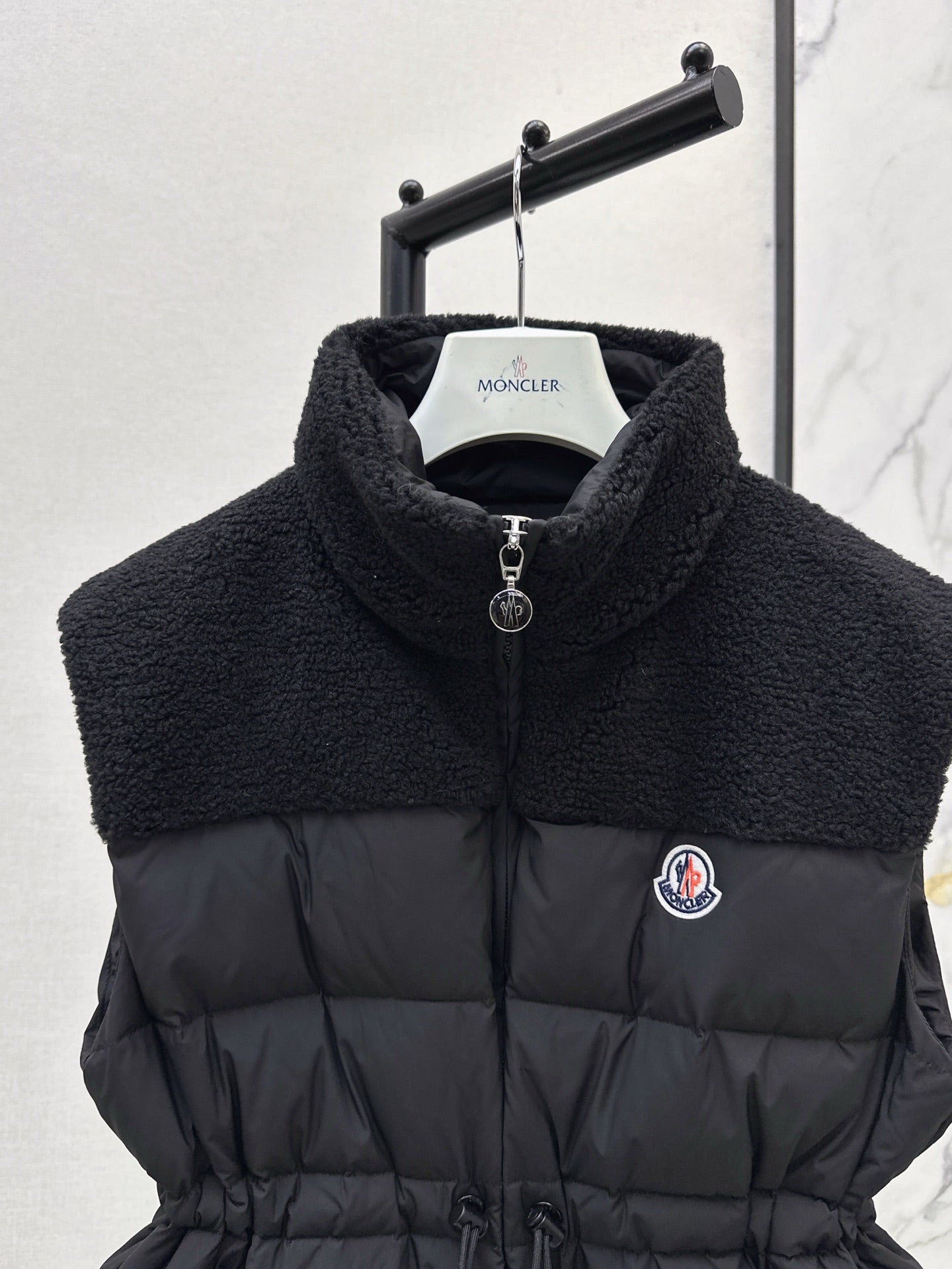 Mon 25 New environmentally friendly lambswool down jacket vest(White/Black)
