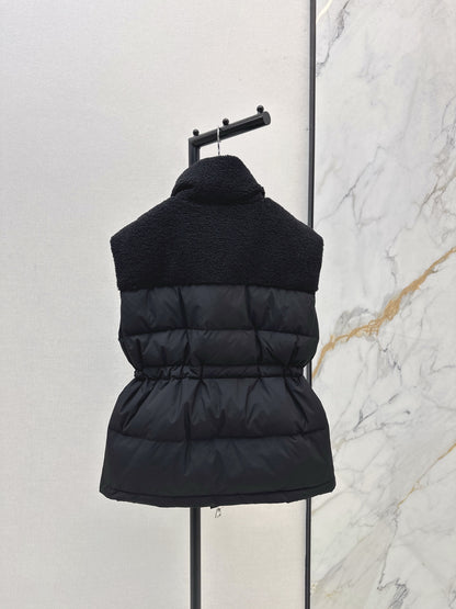 Mon 25 New environmentally friendly lambswool down jacket vest(White/Black)
