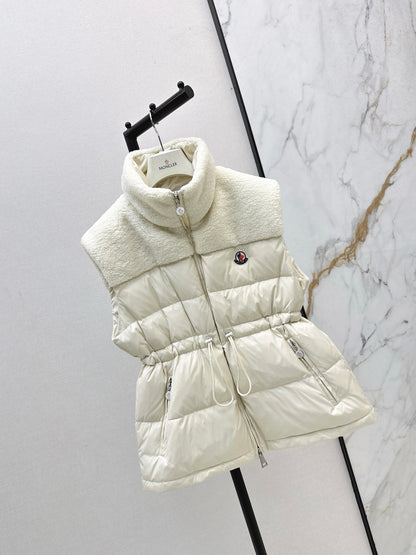 Mon 25 New environmentally friendly lambswool down jacket vest(White/Black)