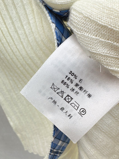 Mi 25 New plaid stitching fake two-piece sweater(WHITE/BLACK)