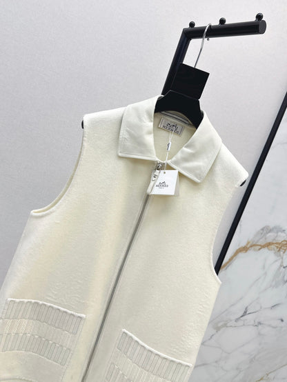 He 25 New wool cashmere vest jacket（WHITE/ORANGE/BLACK）